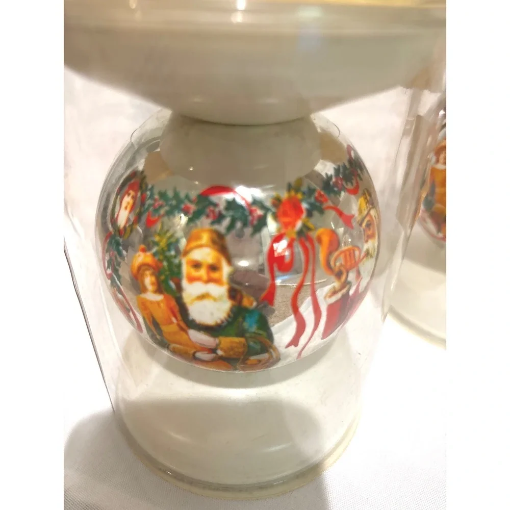 American Themes Victorian Collection Glass Christmas Ornaments Santa Set of 3